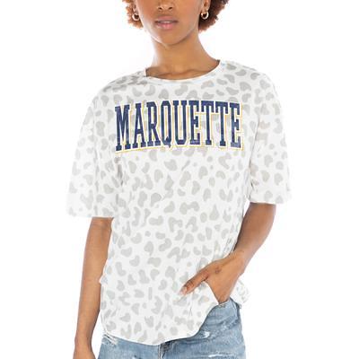 Women's Gameday Couture White Eastern Washington Eagles Crushing Victory  Subtle Leopard Print T-Shirt