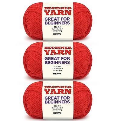 3x60g Orange Yarn for Crocheting and Knitting;3x66m (72yds) Cotton Yarn for  Beginners with Easy-to-See Stitches;Worsted-Weight Medium #4;Cotton-Nylon