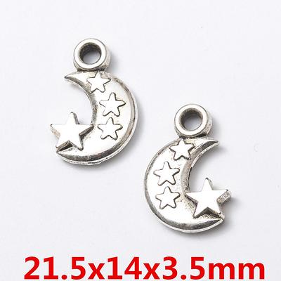 200Pcs Alloy Tibetan Silver Star Charms Pendant For Jewelry Making