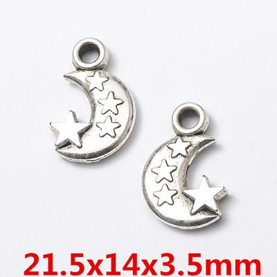 JIALEEY Wholesale Bulk Lots Jewelry Making Silver Charms Mixed Smooth  Tibetan Silver Metal Charms Pendants DIY