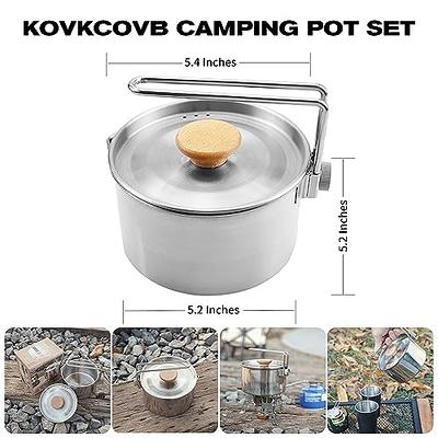 AITREASURE Camping Tea Kettle Stainless Steel Hiking Pot Portable