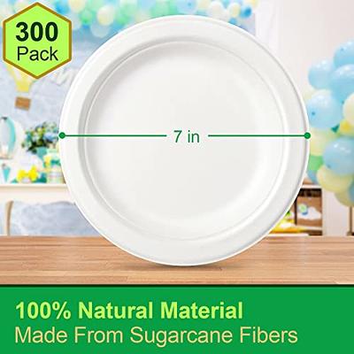 7 Inch Disposable Plate 100% Compostable Bamboo Fiber Eco Friendly