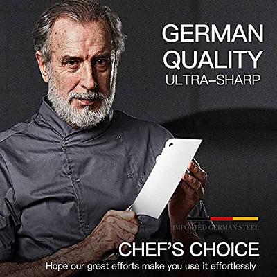  MAD SHARK 7 inch Heavy Duty Kitchen Knife, Professional Sharp  Vegetable Cleaver, German Military Grade Composite Steel with Ergonomic  Handle, Chef Knife for Home Kitchen Cook Cutting, Chopping: Home & Kitchen