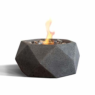 TerraFlame Basin Table Top Fire Bowl Gel Fuel - Stone Cast