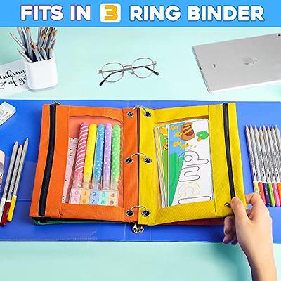 Pencil Pouch for 3 Ring Binder, Bulk 6 Pack Binder Pencil Pouch