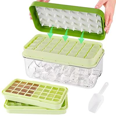 PENGKE Ice Cube Tray with Lid and Bin,64 Nuggets Silicone Ice Tray