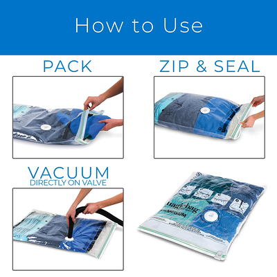 Bizroma Medium Vacuum Storage Bag Space Saving Compression Bags (8