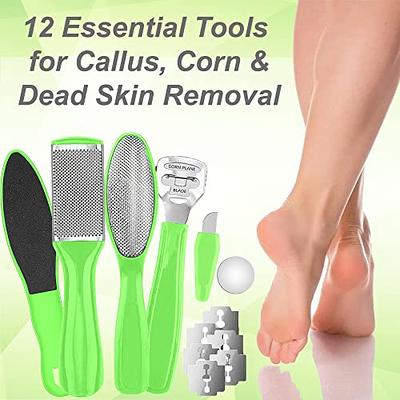 Scraper Pedicure Tool Pedicure Callus Shaver Sets with Case Foot Files Kit  Foot File Heads 10 Replacement Blades 