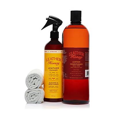  Leather Honey Leather Cleaner Spray with UV Protectant - The  Best Leather Cleaner for Vinyl and Leather Apparel, Furniture, Auto  Interior, Shoes and Accessories - 16oz Spray Bottle with UV Protectant 