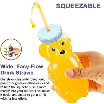 Honey Bear Straw Cup Long Straws, Squeezable Therapy and Special