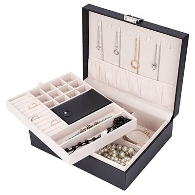  Watpot Acrylic Jewelry Box with 5 Drawers, Clear Earring  Storage Organizer Display Case for Women Girls, Beige : Clothing, Shoes &  Jewelry