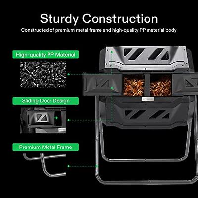 VIVOSUN Tumbling Composter Dual Rotating Batch Compost Bin with 5-Pack 5  Gallon Grow Bags, 43 Gallon Black Composter, Heavy Duty 300G Thickened  Nonwoven Plant Fabric Pots - Yahoo Shopping