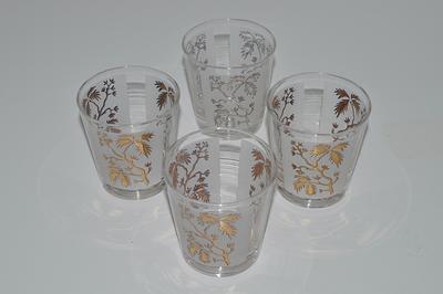 Gold Flake Highball Glasses, Set of 2