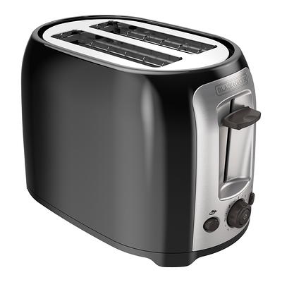 Russell Hobbs 2-Slice Stainless Steel Long Toaster Black Glass Accent