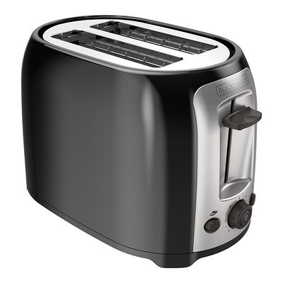 Russell Hobbs 2-Slice Glass Accent Long Toaster, Black & Silver, TRL9300BKR