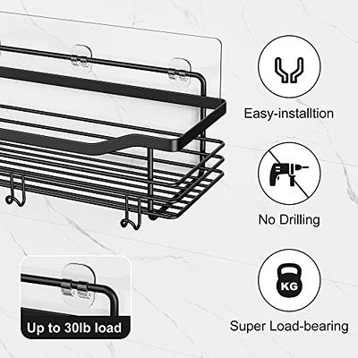 Orimade Corner Shower Caddy Organizer Basket with Hooks Adhesive No  Drilling Wall Mount Bathroom Shelf Shampoo Holder Storage Rack Rustproof, 2