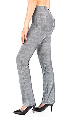 Yogipace,Belt Loops,Petite Women's Straight Leg Yoga Dress Pant Work Pants  Commute Office Slacks,29,Grey Plaid,Size M - Yahoo Shopping