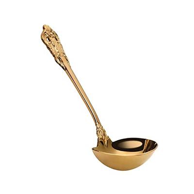 1 Piece 304 Stainless Steel Soup Ladle Cooking Tool Kitchen Accessories  Gold Scoop Tablewares Gold Plated Soup Serving Spoon