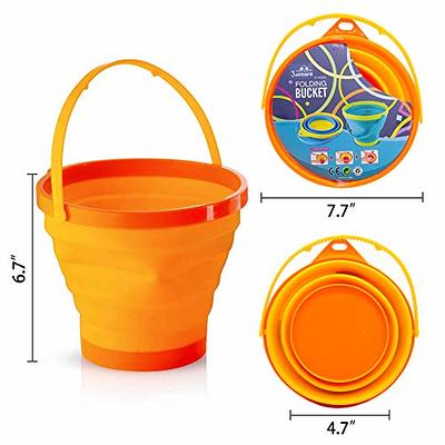 Shindel Foldable Beach Bucket Set with Mesh Bag, 3PCS Collapsible