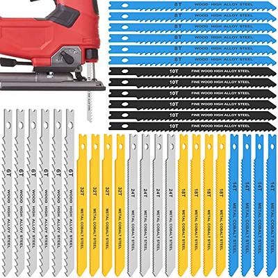 30Pcs Jig Saw Blade Set Carbon Steel 6/8/10/14/18/24/32TPI Assorted Jigsaw  Blades For Bosch DEWALT BLACK+DECKER CRAFTSMAN