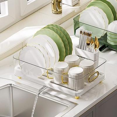 Kitsure Dish Drying Rack in Sink - Dual-Use for Countertops, Stainless  Steel Over The Sink for Kitchen Counter with a Draindboard & Utensil Holder  - Yahoo Shopping