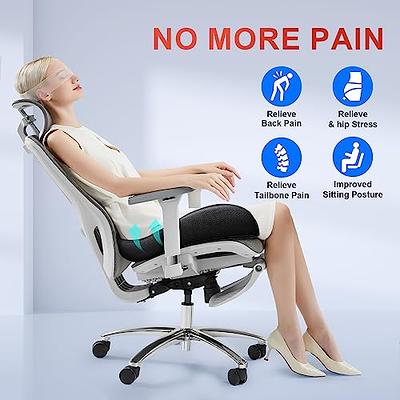 Benazcap X Large Memory Seat Cushion for Office Chair Ergonomic Cushions  Pad Pillow for Pressure Relief Sciatica & Pain Relief Memory Foam for Long  Sitting for Gaming Chair and Car Seat 