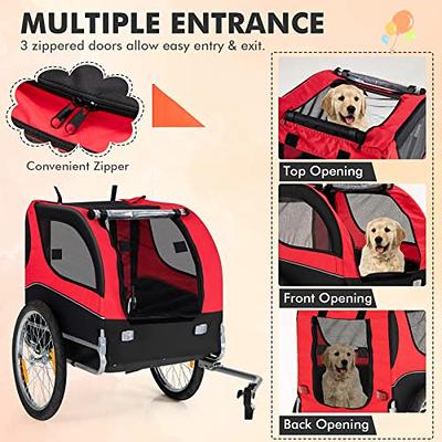 Tangkula Extra Large Portable Folding Cat Soft Crate w/ 4 Lockable Wheels  Cat Carrier