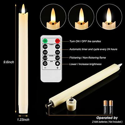 Xcheerful Flameless Ivory Taper Candles Flickering with 10-Key Remote,  Battery Operated Led Warm 3D Wick Light Halloween Candles Real Wax Pack of  6, Christmas Halloween Decorations - Yahoo Shopping