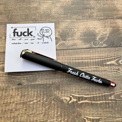 Sweary Fuck Pens Cussing Pen Gift Set 5 Black Fuck You Pens Profanity Gel  Pen Set Funny Pens 