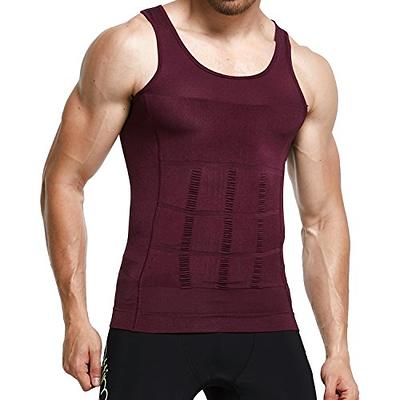 Mens Compression Shirt Slimming Undershirt Body Shaper Vest Workout Tank  Tops Shapewear Abs Abdomen Beige M - Yahoo Shopping