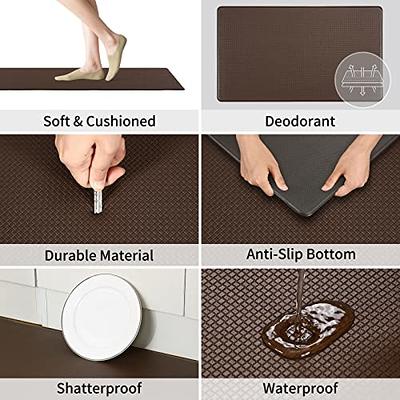 AUTODECO Kitchen Mats and Rugs Set of 2 - Cushioned Anti-Fatigue Kitchen  Rug for Floor Washable 17x29 +17x59, Brown - Yahoo Shopping