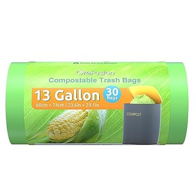 GreFusion Compostable Bags,Trash bags 13+ gallon tall kitchen, Compostable  Trash Lawn & Leaf Yard Waste Bags,Kitchen Compost Trash Bin