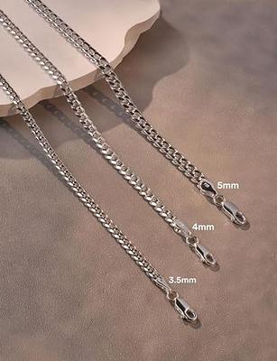 Sterling Silver 4mm Curb Link Chain 22