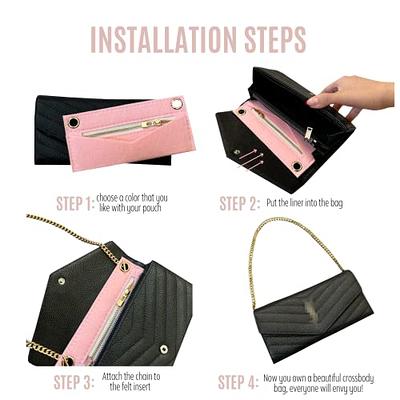  Constance Slim Wallet Strap Insert Constance Conversion Kit  with Gold Chain Constance Slim Wallet Insert Wallet on Chain (Bubblegum,  120cm Silver Chain) : Handmade Products