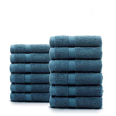 Resort Collection Soft Washcloth Face & Body Towel Set | 12x12 Luxury Hotel  Plush & Absorbent Cotton Washclothes [12 Pack, White]