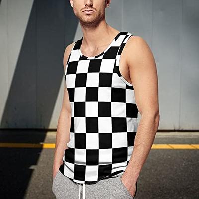 AUIGXYAK Black and White Checkered Flag Tank Tops for Men Summer Casual  Sleeveless Cool Workout T-Shirts Fitness Vest Athletic Undershirts M -  Yahoo Shopping