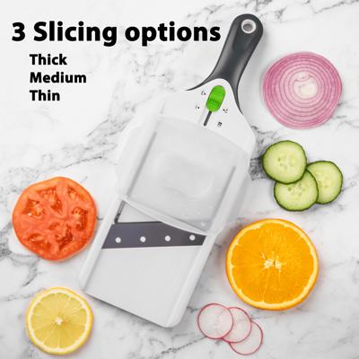 Prep Solutions Stainless Steel Blade Easy Adjustable Mandolin Slicer, White