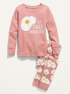 Gender-Neutral Graphic Snug-Fit Pajama Set for Kids