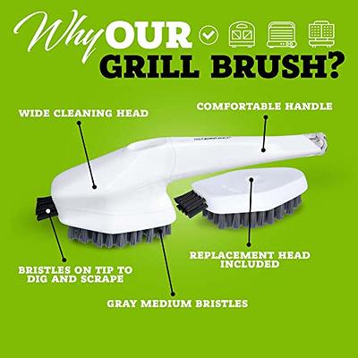 Jolly Green Products 4-in-1 Grill Brush and Scraper, Steel Bristles, Grill  Cleaner with 18-Inch Handle, Will Not Scratch or Damage Grate, Perfect BBQ