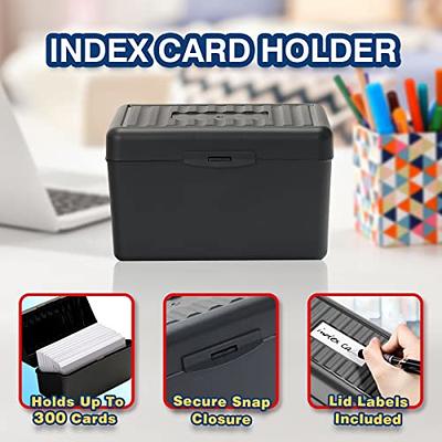 H4D 3x5 Index Card Holder with Dividers and Ruled Index Cards 100 Count,  White