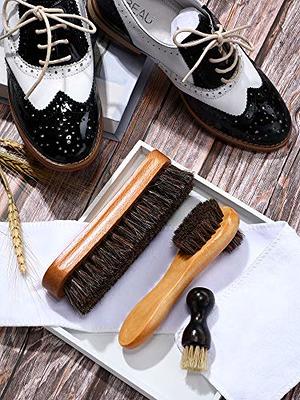 FootFitter Genuine Horsehair Shoe Shine Brush (Grey-Brown)