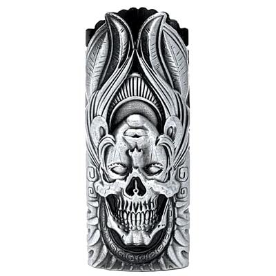 Metal Lighter Case Fits BIC, in Skull Art Design Standard Lighter