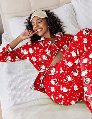 Ekouaer Womens Christmas Pajamas Comfy Soft Cotton Sleepwear Long Sleeves  Printed Pattern Cute Pj Sets,Large,PAT9 - Yahoo Shopping