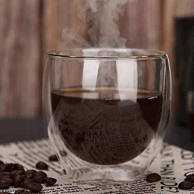 Glass Coffee Mugs Large Wide Mouth Mocha Hot Beverage Mugs Clear Espresso  Cups with Handle,Lead-Free Drinking Glassware,Perfect for