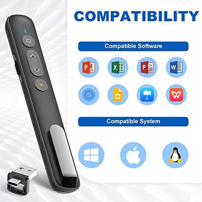 Presentation Clicker for Powerpoint, Wireless Presenter for Presentation,  Laser Pointer Presentation Remote, USB-A & USB-C/Type-C for