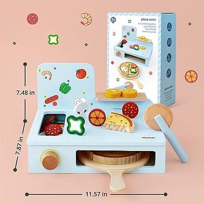 WoodenEdu Wooden Pizza Oven Set Toys for Toddlers, Pretend Play Kitchen  Accessories, Learning Toy Birthday Gifts for Boys Girls