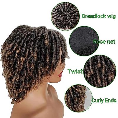 Short Afro Curly Dreadlock Wig Short Twist Synthetic Braided Wig
