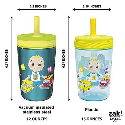 Zak Designs Cocomelon Kelso Tumbler Set, Leak-Proof Screw-On Lid with  Straw, BPA-Free, Made