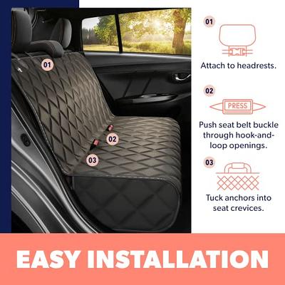 Dog Back Seat Cover Protector Waterproof Scratchproof Nonslip Hammock for  Dogs (XL Black/Orange)