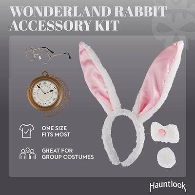 Funcredible Easter Bunny Ears Headband - Velvet Rabbit Ears - Bunny Cosplay  Costume Accessories - 2 Pack Bendable Bunny Ears (White and Gray)
